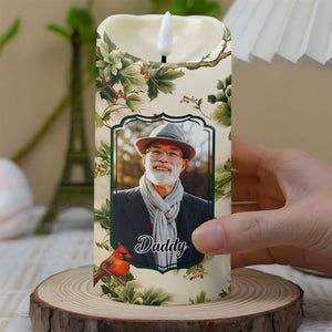 Christmas In Heaven, Save Them A Seat, Remember Loved Ones - Personalized Custom LED Candle - HME343_LECA