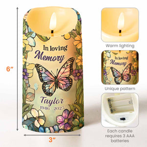 In Loving Memory Your Light Will Always Shine In My Heart Butterfly Flower - Personalized Custom LED Candle - HME494_LECA