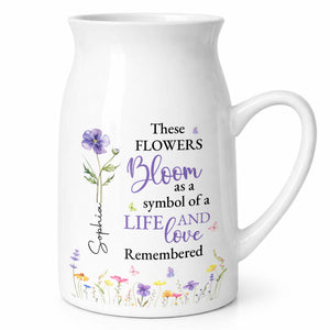 These Flowers Bloom As A Symbol Of A Life Remembered Birth Month Flowers - Personalized Ceramic Flower Vase