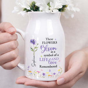 These Flowers Bloom As A Symbol Of A Life Remembered Birth Month Flowers - Personalized Ceramic Flower Vase