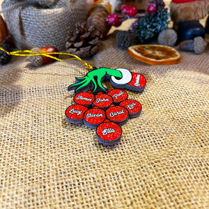Hand Ornament personalized acrylic ornament Christmas family gift