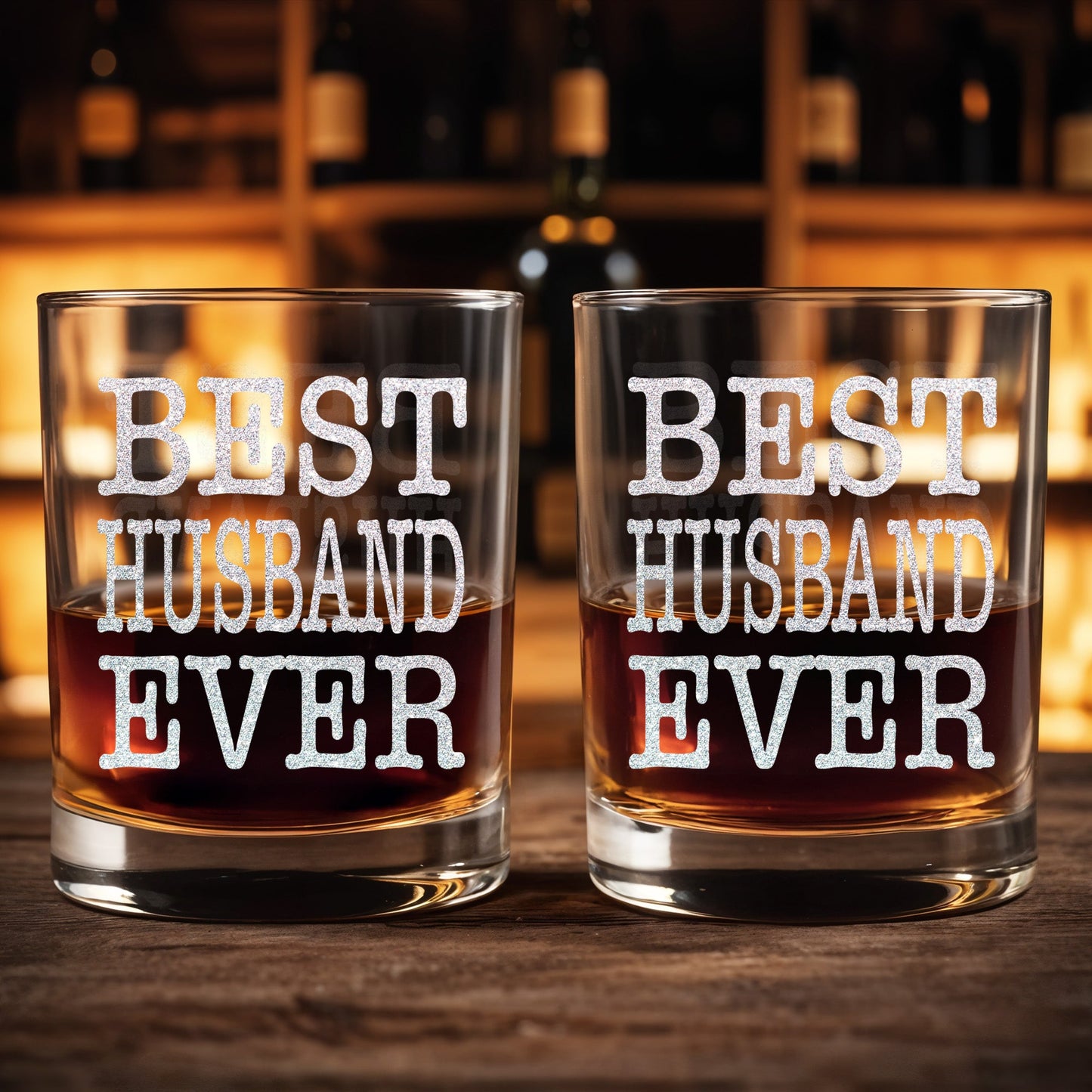 Best Husband Ever - Personalized Custom Whiskey Glass - HSB070_RWG