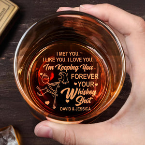 I Met You, I Like You, I Love You, Keeping You Forever - Personalized Engraved Whiskey Glass - HSB073_EWG