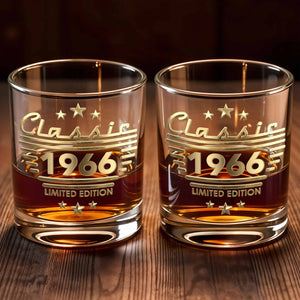 Classic Limited Edition With Stars And Stripes 3D Effect - Personalized Custom Whiskey Glass - HSB115_RWG