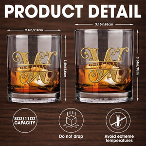 Congrats On Being My Husband Monogram Filigree Ornaments Custom Glass - Personalized Custom Whiskey Glass - HSB145_RWG