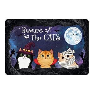 Halloween Peeking Cats From The Cave Mouth Personalized Doormat
