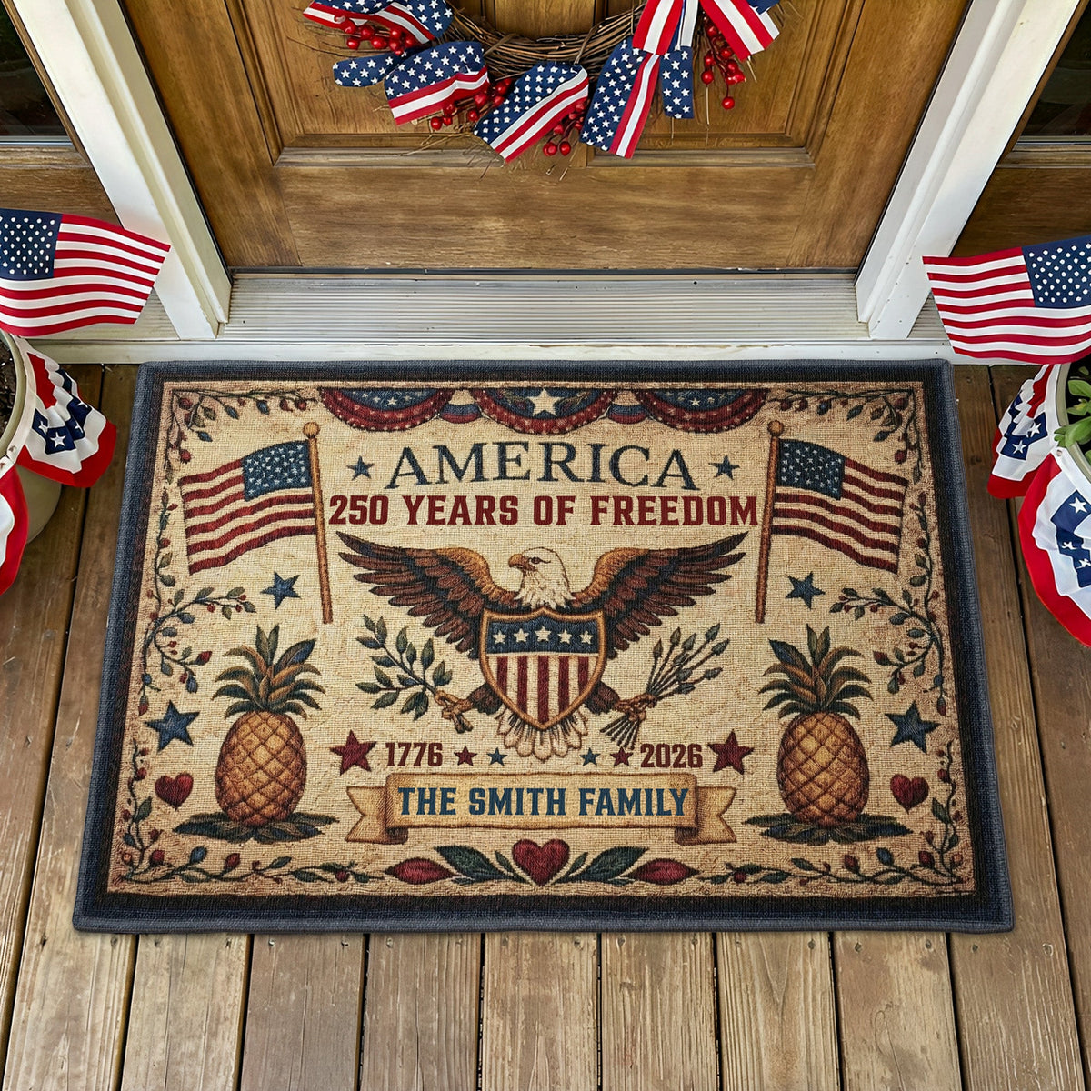 Happy 250Th Anniversary Semiquincentennial - Personalized Doormat