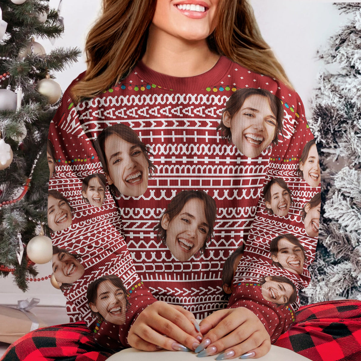 Hidden Swear Words Naughty Funny Ugly - Personalized Photo Ugly Sweater