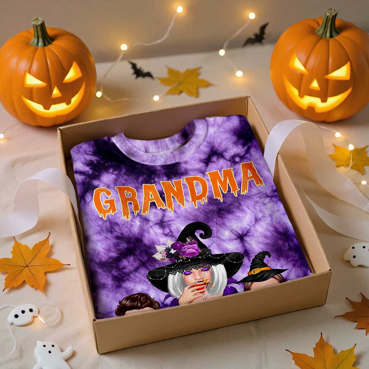 Witch Grandma & Kids - Personalized All-Over Print Shirt - Gift For Grandma, Kids