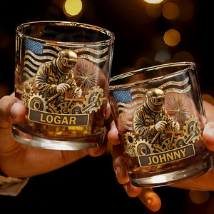Capture The Spirit Of Craftsmanship And Patriotism - Personalized Custom Whiskey Glass - JBS069_RWG