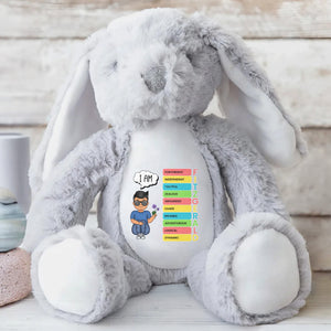 I am- Personalized Stuffed Bunny - KID032_BUN