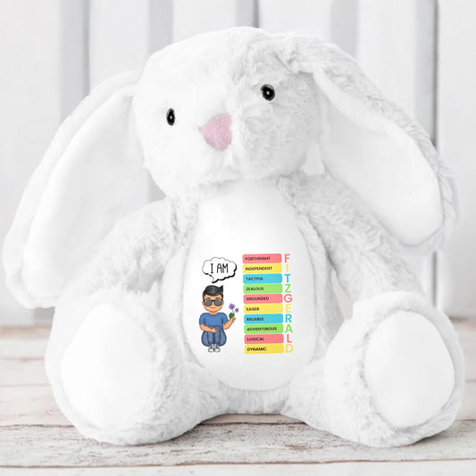 I am- Personalized Stuffed Bunny - KID032_BUN