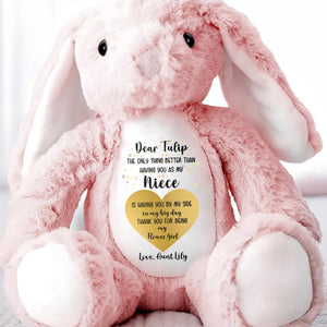 Dear Tulip, The Only Thing Better Than Having You As My Niece, Stuffed Bunny - Personalized Stuffed Bunny - KID048_BUN