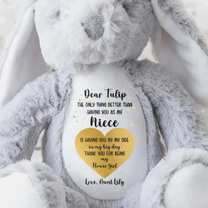 Dear Tulip, The Only Thing Better Than Having You As My Niece, Stuffed Bunny - Personalized Stuffed Bunny - KID048_BUN