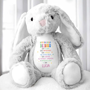 Soy Una Hija De Dios, Soy Fuerte, Stuffed Bunny - Personalized Stuffed Bunny - KID051_BUN