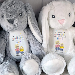 First My Granddaughter, Forever My Friend, Cartoon Characters - Personalized Stuffed Bunny - KID054_BUN