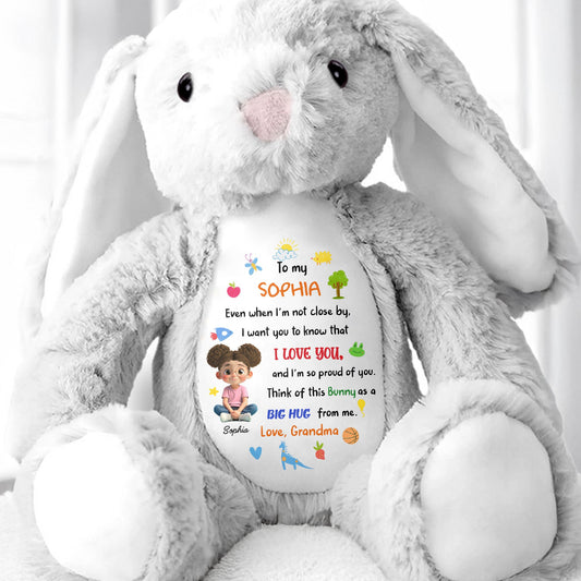 To My Sophia, Love And Pride Bunny With Hearts And Stars - Personalized Stuffed Bunny - KID480_BUN