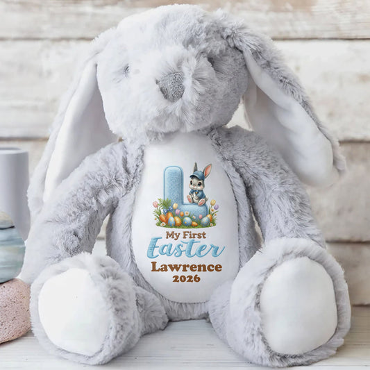 My First Easter Personalized Plush With Bunny And Easter Eggs - Personalized Stuffed Bunny - KID596_BUN