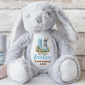 My First Easter Personalized Plush With Bunny And Easter Eggs - Personalized Stuffed Bunny - KID596_BUN