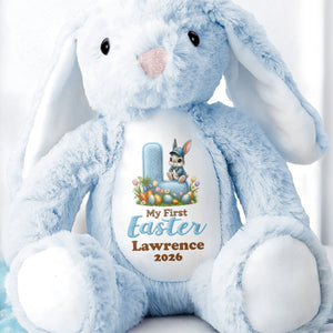 My First Easter Personalized Plush With Bunny And Easter Eggs - Personalized Stuffed Bunny - KID596_BUN