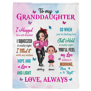 Colorful to my granddaughter grandson personalized fleece blanket