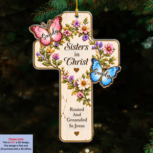 Sisters By Faith - Personalized Acrylic Ornament preview