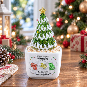 No Matter How Far personalized glass Christmas tree