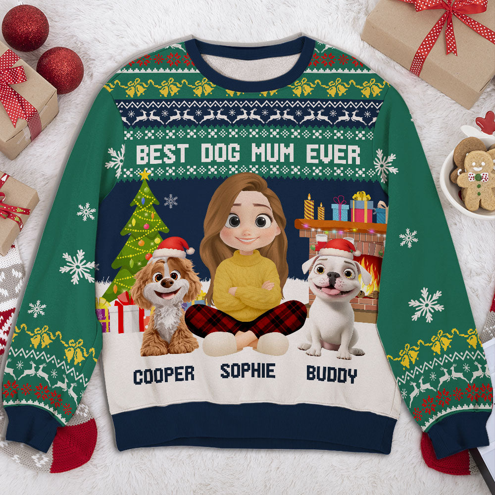 Best Dog Cartoon - Personalized All-Over-Print Sweatshirt