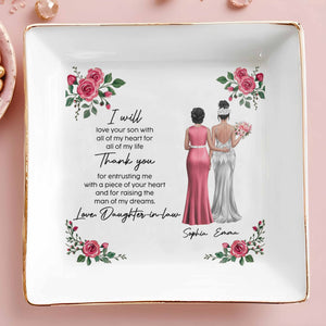 I Will Love Your Son, Roses And Women In Dresses - Personalized Custom Jewelry Dish, Square Ceramic Dish - MOLA002_SCRD