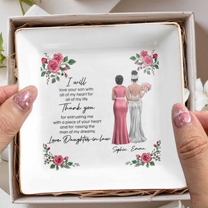 I Will Love Your Son, Roses And Women In Dresses - Personalized Custom Jewelry Dish, Square Ceramic Dish - MOLA002_SCRD