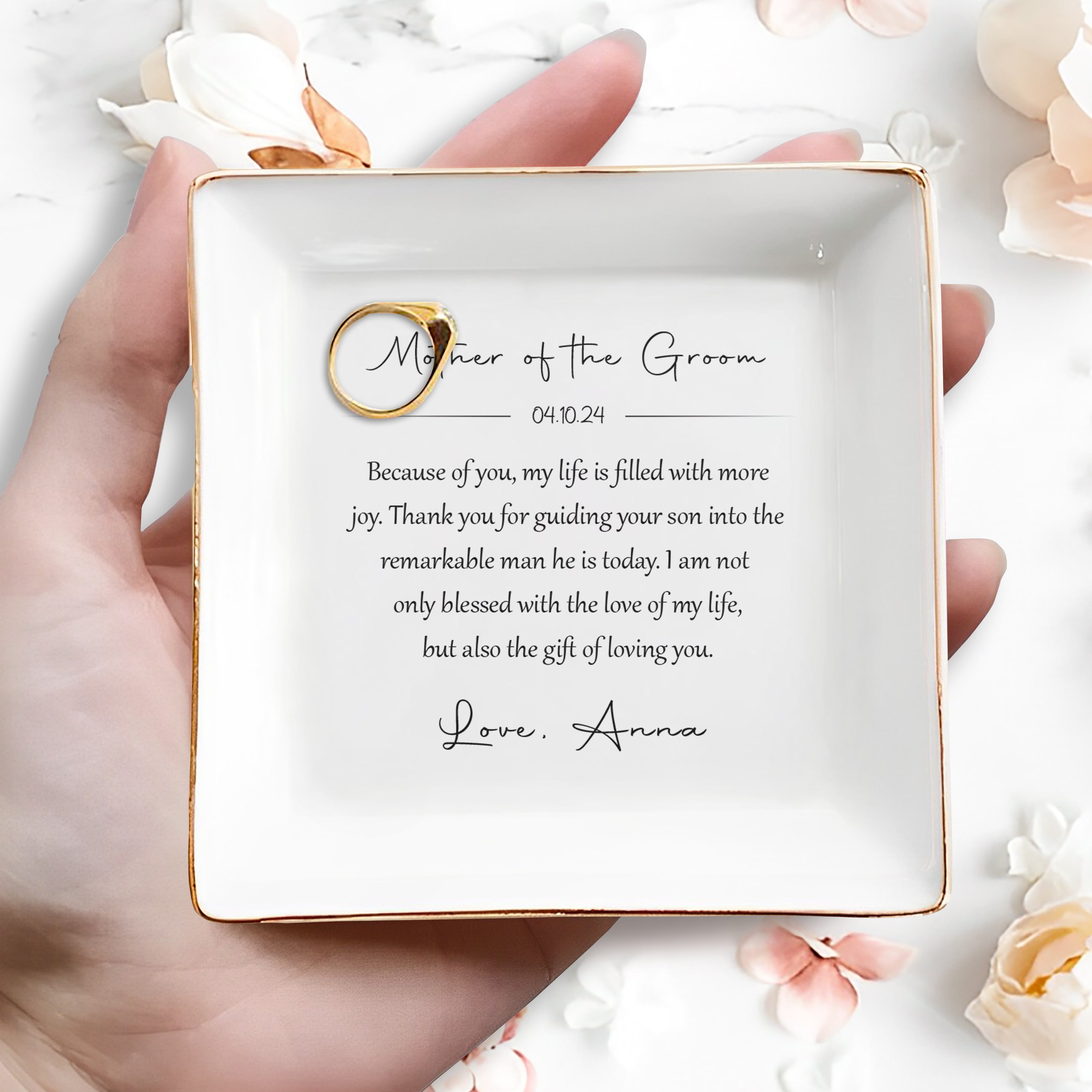 Gift Of Loving You Jewelry Dish For Mother - Personalized Custom Jewelry Dish - MOM003_SCRD