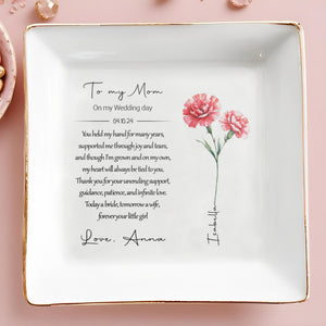 To My Mom On My Wedding Day Infinite Love Jewelry Dish - Personalized Custom Jewelry Dish - MOM004_SCRD