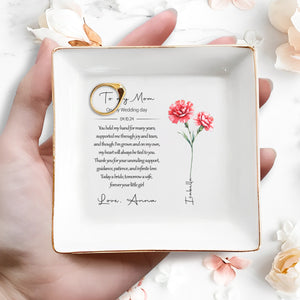 To My Mom On My Wedding Day Infinite Love Jewelry Dish - Personalized Custom Jewelry Dish - MOM004_SCRD