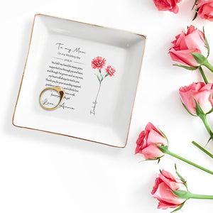 To My Mom On My Wedding Day Infinite Love Jewelry Dish - Personalized Custom Jewelry Dish - MOM004_SCRD