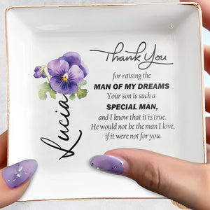 Thank You For Raising The Man Of My Dreams - Personalized Custom Jewelry Dish - MOM009_SCRD