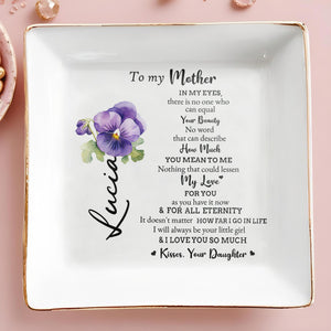 Eternal Love For Mother With Purple Flowers - Personalized Custom Jewelry Dish - MOM018_SCRD