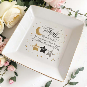 Whole Night Sky Stars And Moon Love Message - Personalized Custom Jewelry Dish - MOM028_SCRD