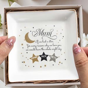 Whole Night Sky Stars And Moon Love Message - Personalized Custom Jewelry Dish - MOM028_SCRD