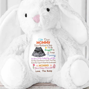 Dear Mommy This Mother's Day Baby Bump Ultrasound Flower - Personalized Stuffed Bunny - MOM178_BUN