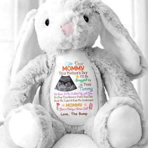 Dear Mommy This Mother's Day Baby Bump Ultrasound Flower - Personalized Stuffed Bunny - MOM178_BUN
