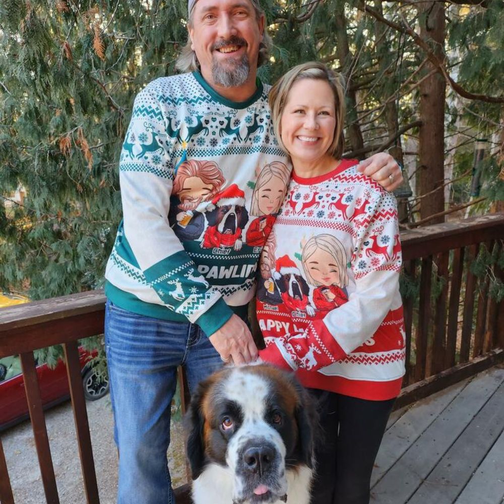 Pawlidays With Dogs - Personalized All-Over-Print Sweatshirt