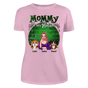 Mommy Of The Monsters Halloween Green Retro Personalized Shirt