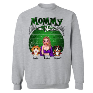 Mommy Of The Monsters Halloween Green Retro Personalized Shirt