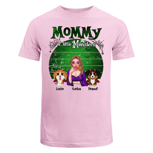 Mommy Of The Monsters Halloween Green Retro Personalized Shirt