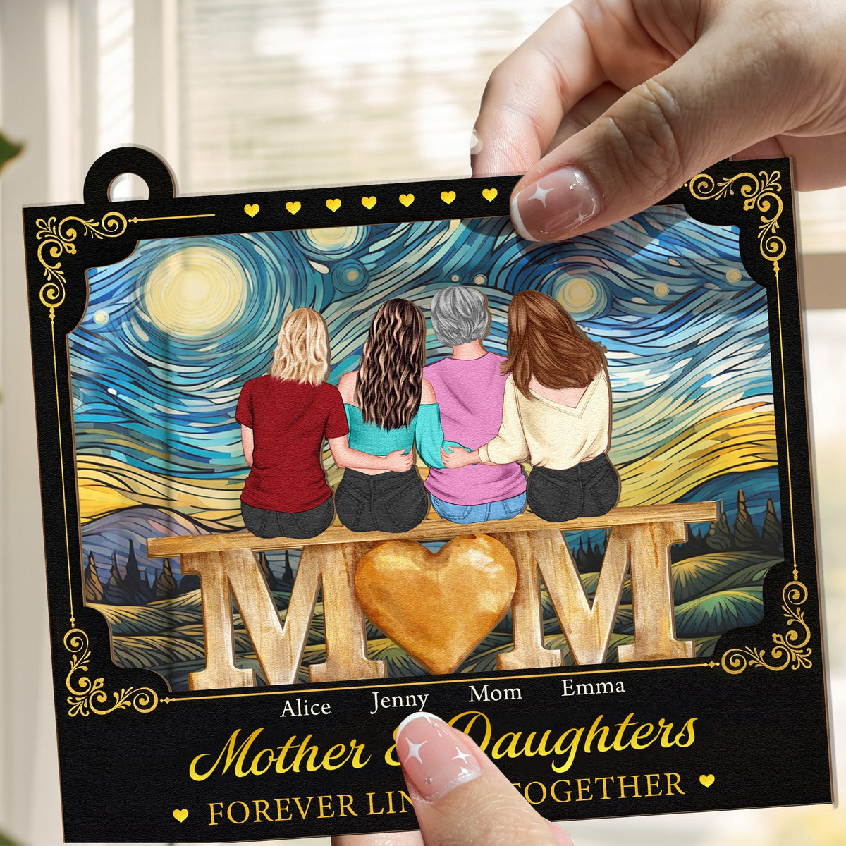 Mother And Daughters Mother's Day Gift For Mom - Personalized Window Hanging Suncatcher