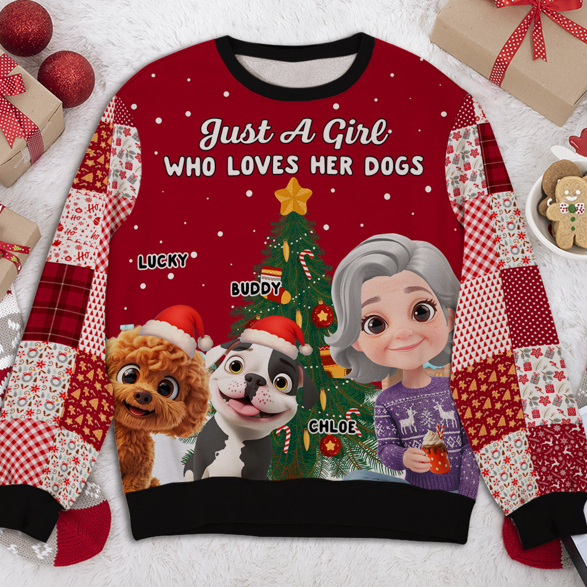 Just Me And My Dog - Personalized All-Over-Print Sweatshirt