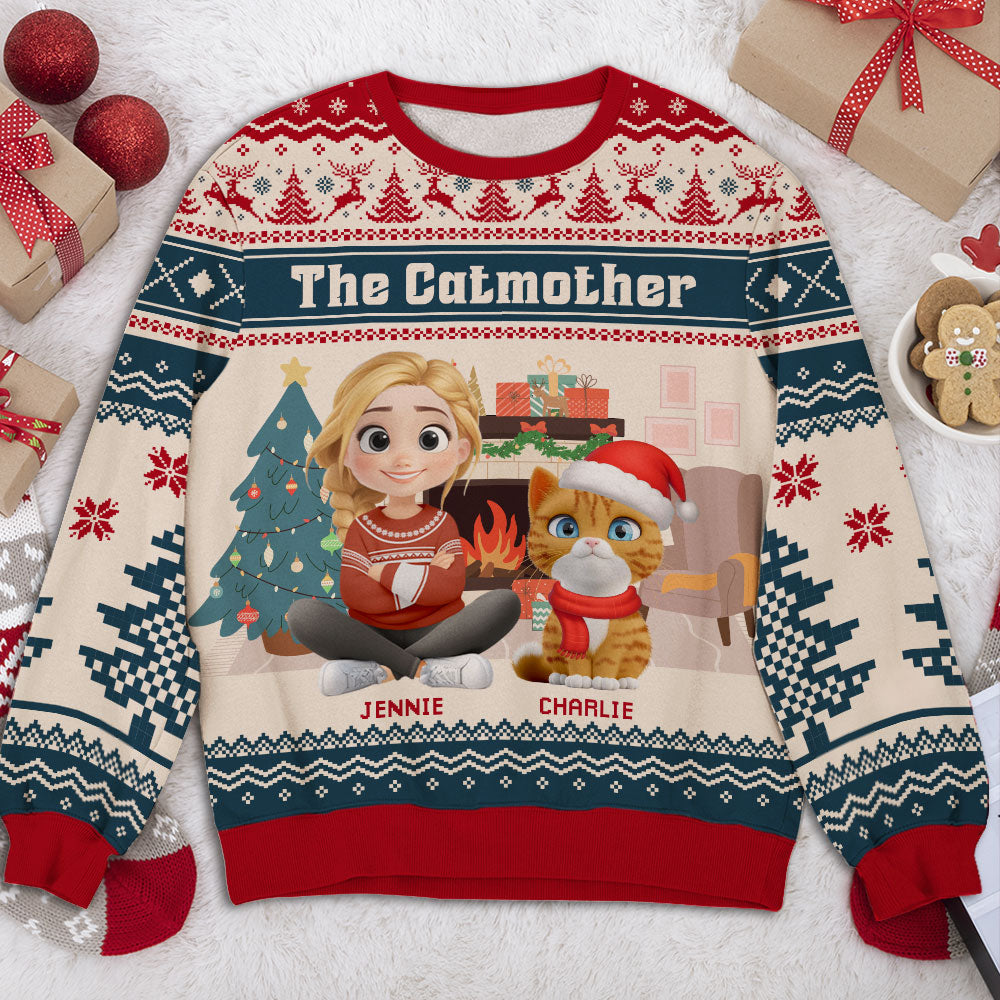 Winter Red Blue - Personalized All-Over-Print Sweatshirt
