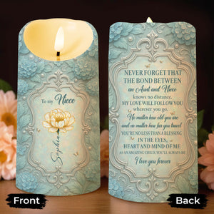 Bond Between Aunt And Niece, Beautiful Floral Design - Personalized Custom LED Candle - NCE006_LECA