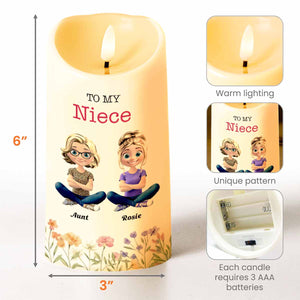 Love Between Aunt & Niece, Always Close At Heart - Personalized Custom LED Candle - NCE012_LECA