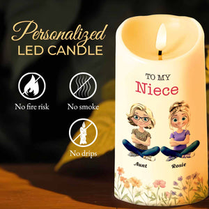 Love Between Aunt & Niece, Always Close At Heart - Personalized Custom LED Candle - NCE012_LECA